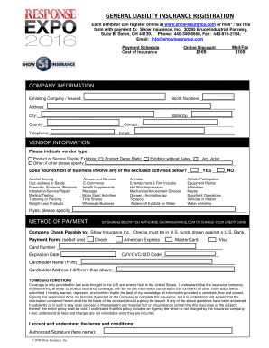 Event Exhibitor Insurance Certificate