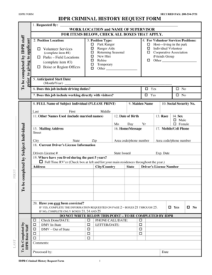 Idaho Criminal History Request Form