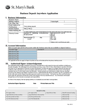 Business Deposit Anywhere Application