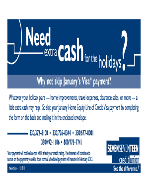 Home Equity Line of Credit Visa Payment Skip Form