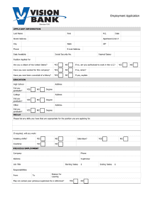 Employment Application Form