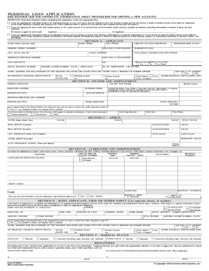 Personal Loan Application Form