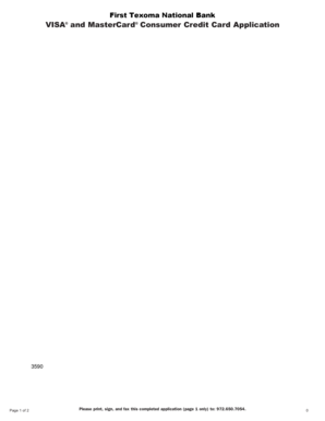 VISA and MasterCard Consumer Credit Card Application