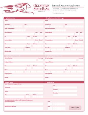 Personal Account Application