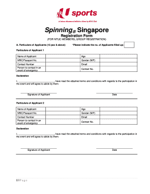 Spinning Singapore Registration Form
