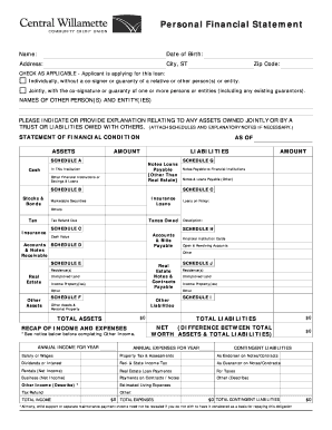 Personal Financial Statement
