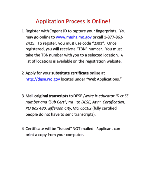 Missouri Substitute Teacher Application