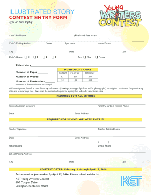 Illustrated Story Contest Entry Form