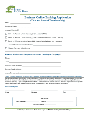 Oregon Pacific Bank Business Online Banking Application