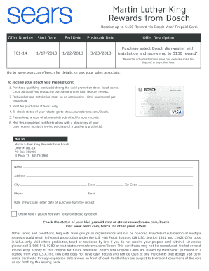 Bosch Dishwasher Reward Certificate