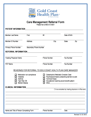 Care Management Referral Form