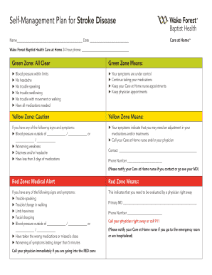 Stroke Disease Self-Management Plan