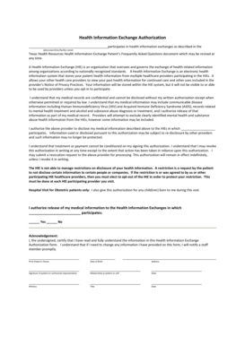 Health Information Exchange Authorization
