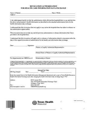 Health Information Revocation Authorization