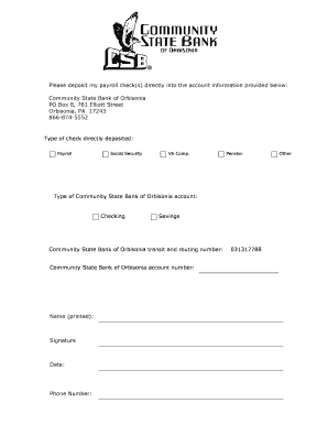 Direct Deposit Authorization Form