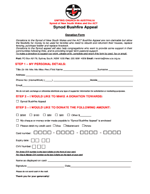 Synod Bushfire Appeal Donation Form