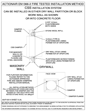 Ruskin Air Management Damper Installation Certificate
