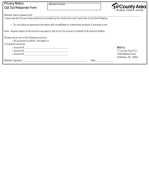 Opt Out Response Form