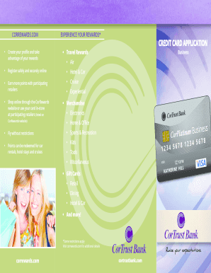 CorRewards Business Credit Card Application