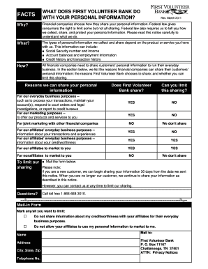 First Volunteer Bank Privacy Notice