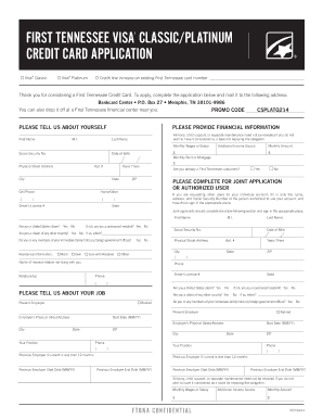 First Tennessee Visa Credit Card Application