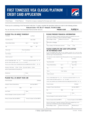 First Tennessee Visa Credit Card Application