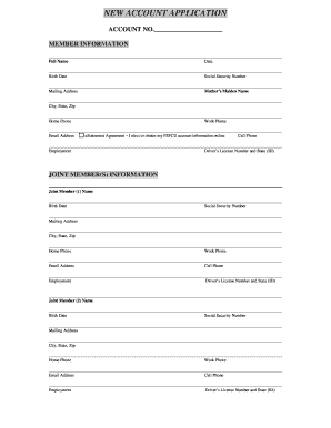 New Account Application