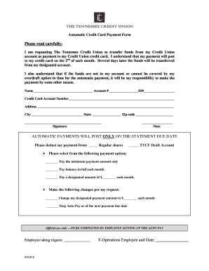 Automatic Credit Card Payment Form