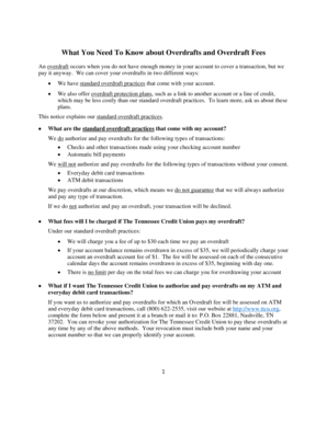 Tennessee Credit Union Overdraft Notice