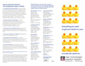 Tennessee Credit Union Account Switch Kit