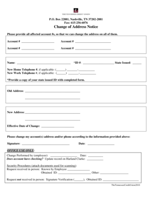 Change of Address Notice
