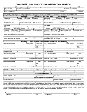 Consumer Loan Application Form