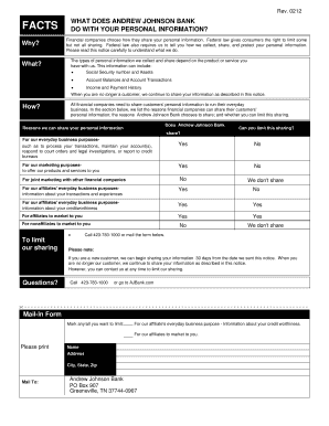 Andrew Johnson Bank Privacy Notice