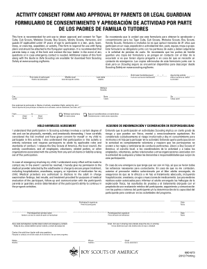 Activity Consent Form for Minors