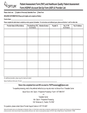 fillable online patient assessment form paf and healthcare quality optum patient assessment form