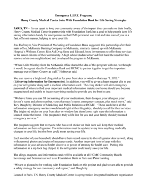 Emergency L.I.F.E. Program Form