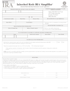 Inherited Roth IRA Application Form
