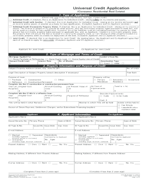 Universal Credit Application for Real Estate