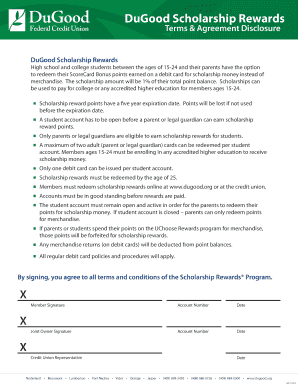 DuGood Scholarship Rewards Terms & Agreement