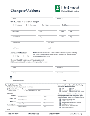 Change of Address Form