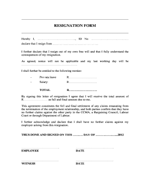 Resignation Form