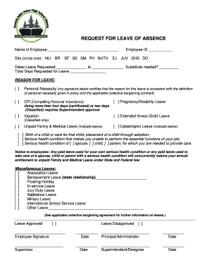 Request for Leave of Absence