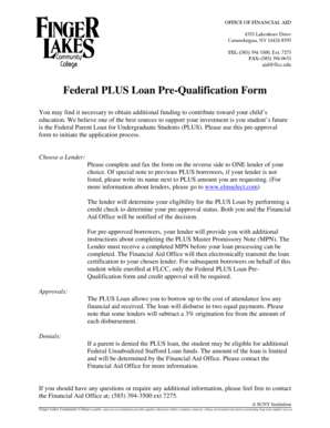 Federal PLUS Loan Pre-Qualification Form