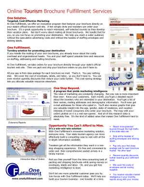 Tourism Brochure Fulfillment Agreement