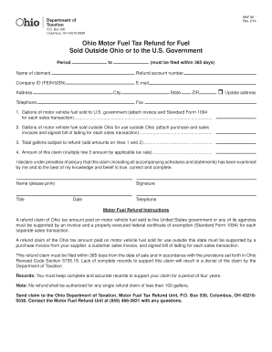 Ohio Motor Fuel Tax Refund Form