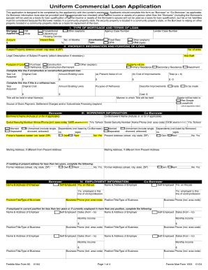 Uniform Commercial Loan Application
