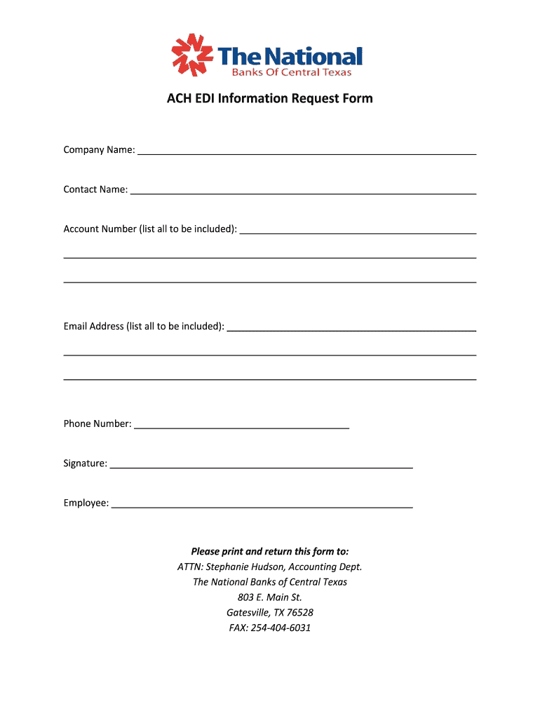 Ach Request Form Template Fill Online Printable Fillable Blank 