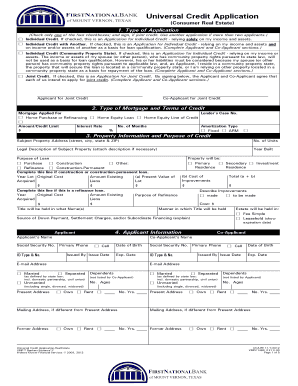 Universal Credit Application for Real Estate