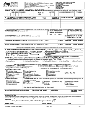 California Commercial Employer Registration Form