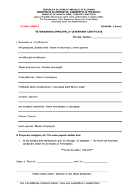 Veterinary Certificate